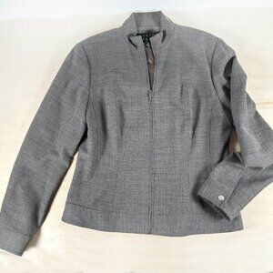 Finity Studio Wool Blend‎ Jacket Women's 10 Brown tweed Pristine!